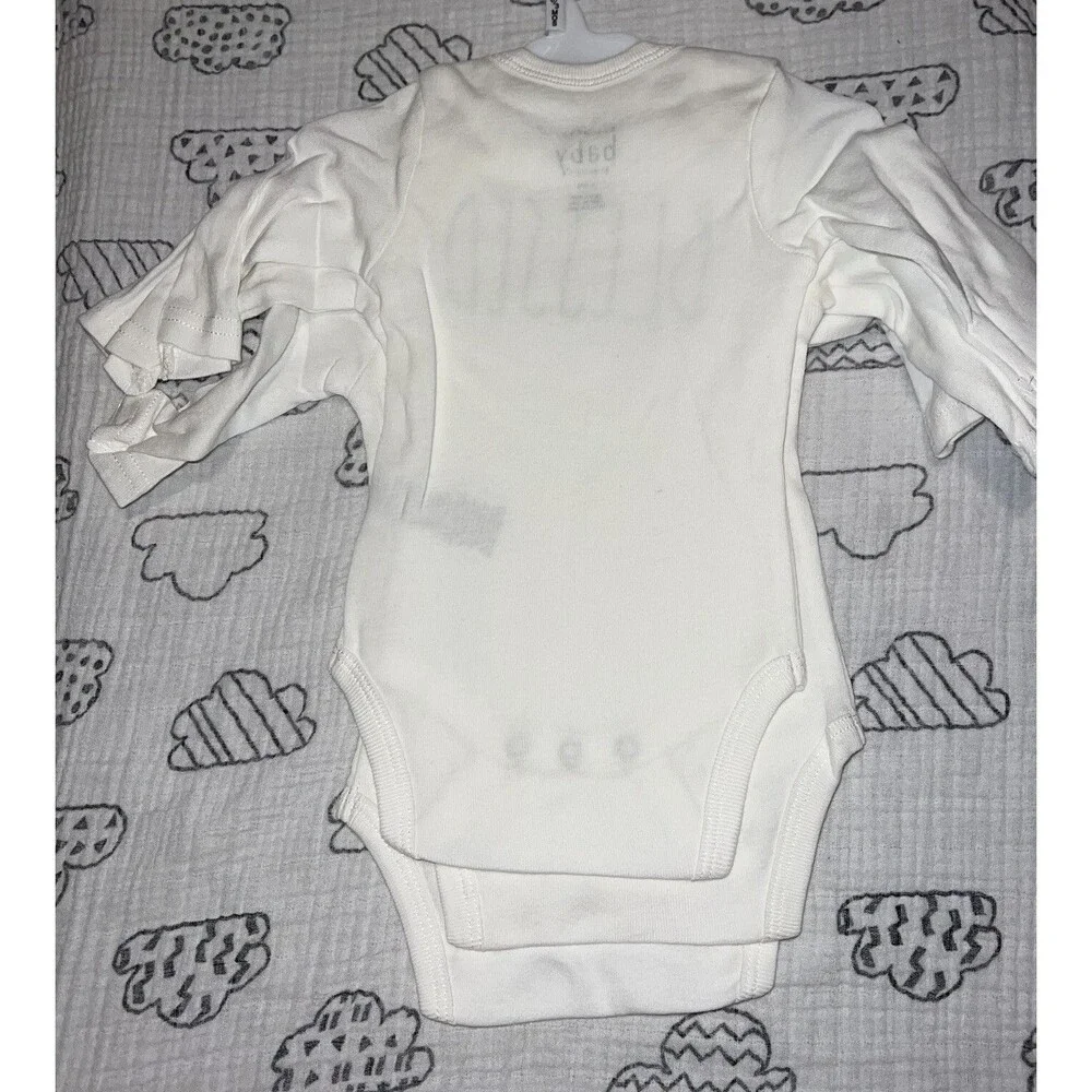 Rae Dunn NWT Baby Clothes 0-3 Months 3 Pack Bodysuits Gobble, Thankful, Blessed.